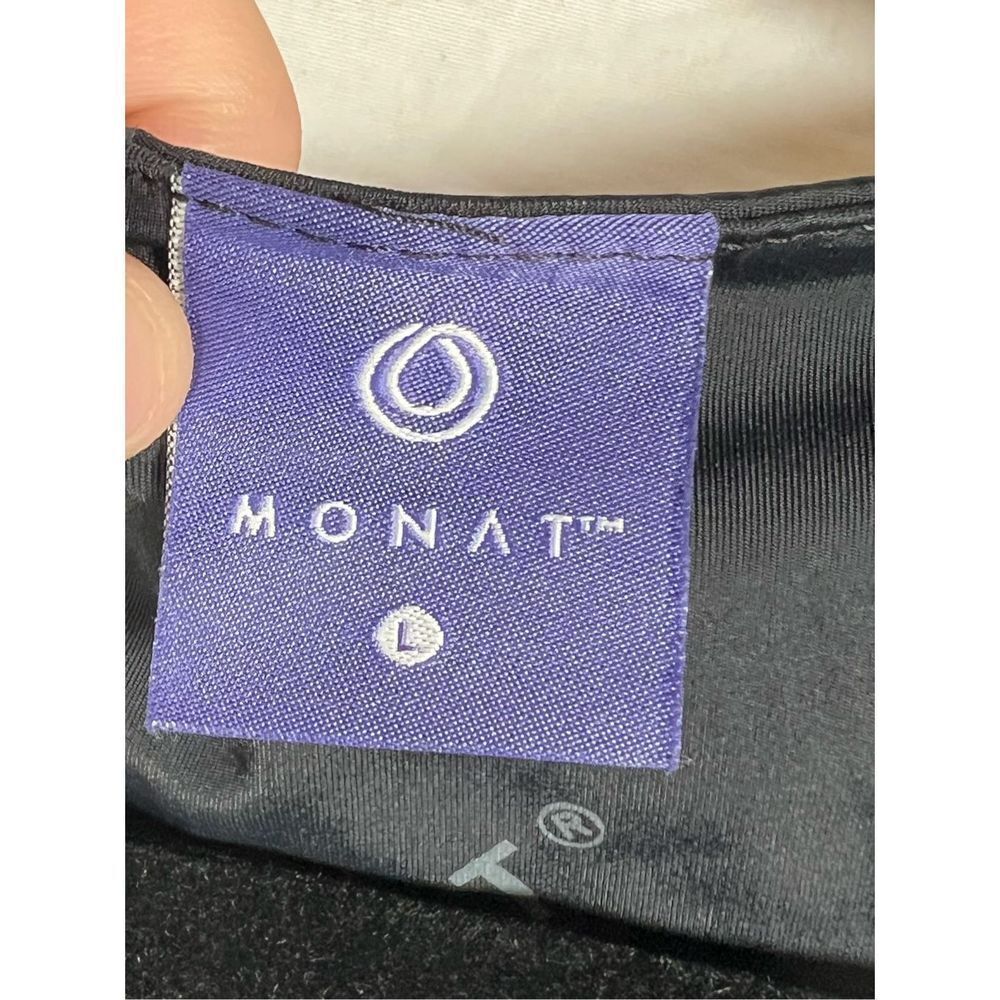 Monat Women’s High Neck All Over Logo Print Bodysuit Black Size Large NW… - Picture 2 of 7